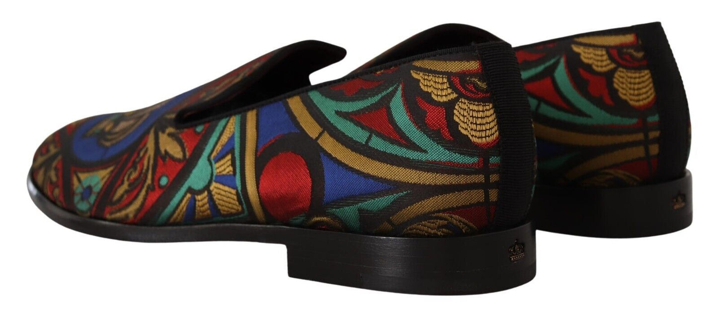 Dolce & Gabbana Multicolor Jacquard Slide-On Loafer Slippers Dolce & Gabbana