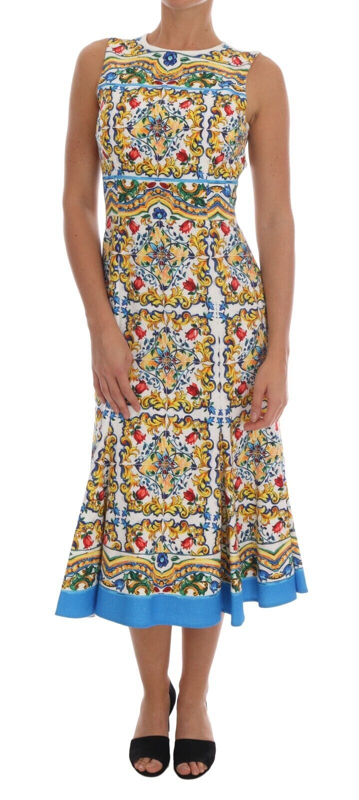 Dolce & Gabbana Majolica Print Midi Sheath Dress Dolce & Gabbana