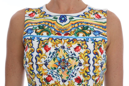 Dolce & Gabbana Majolica Print Midi Sheath Dress Dolce & Gabbana