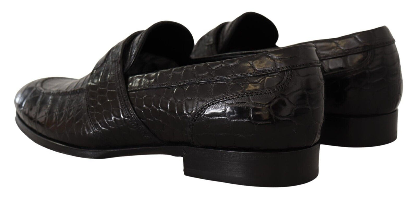 Dolce & Gabbana Elegant Crocodile Leather Moccasin Shoes Dolce & Gabbana