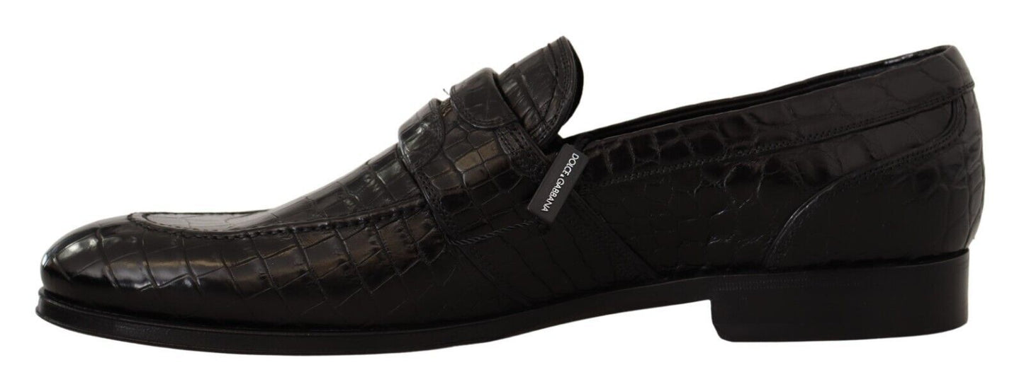 Dolce & Gabbana Elegant Crocodile Leather Moccasin Shoes Dolce & Gabbana