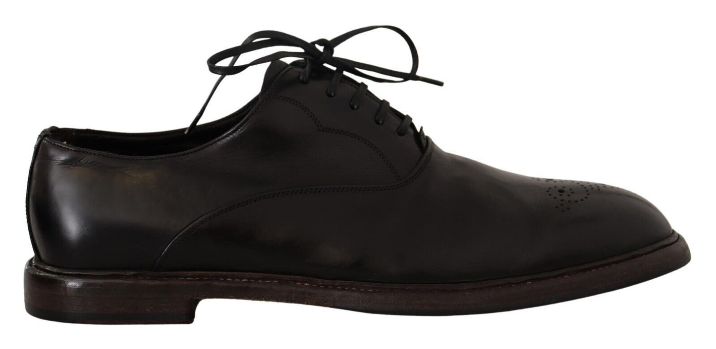 Dolce & Gabbana Elegant Black Leather Derby Formal Shoes Dolce & Gabbana