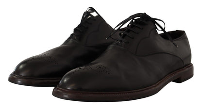 Dolce & Gabbana Elegant Black Leather Derby Formal Shoes Dolce & Gabbana