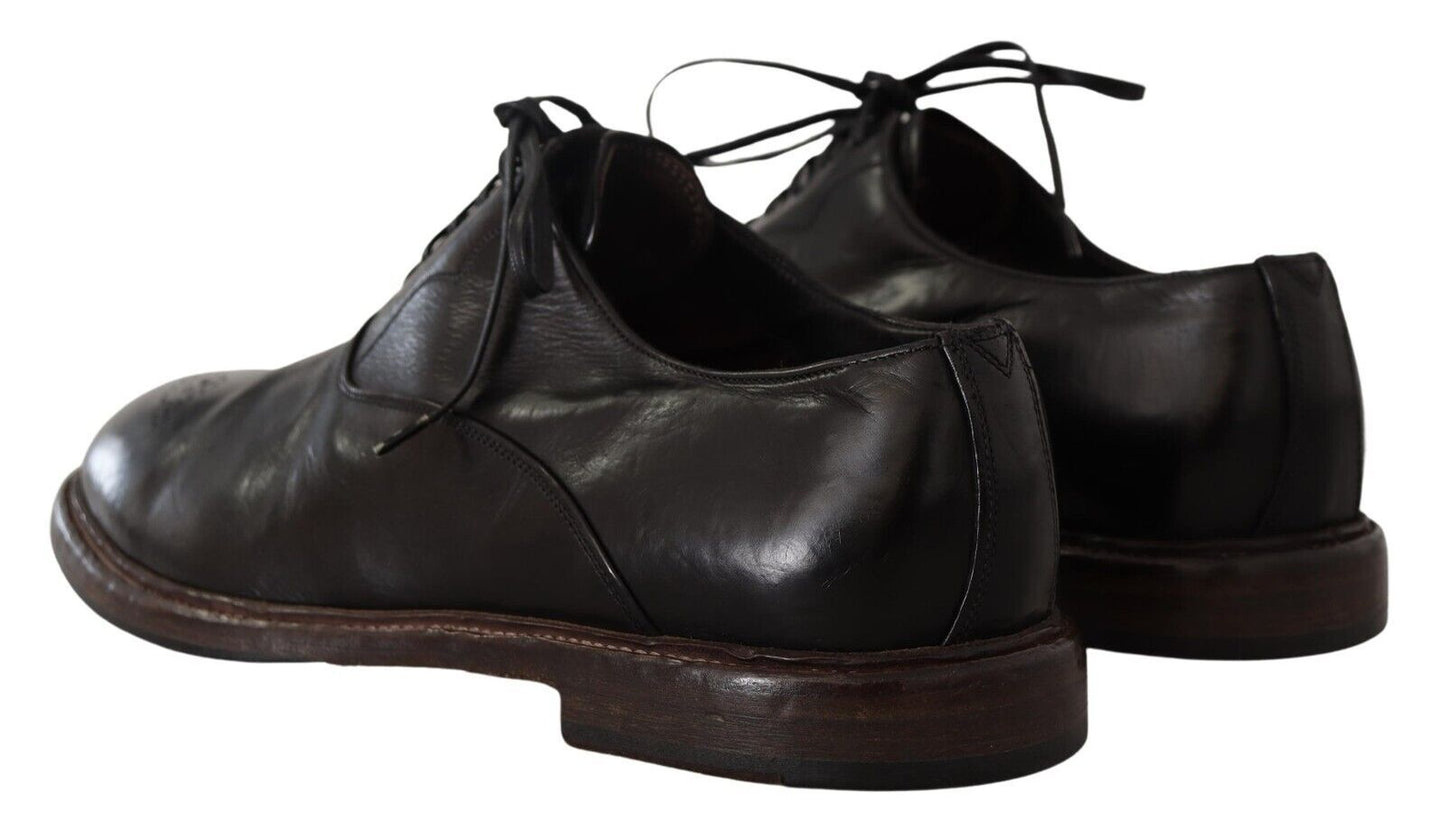 Dolce & Gabbana Elegant Black Leather Derby Formal Shoes Dolce & Gabbana