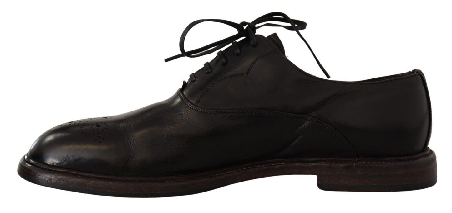 Dolce & Gabbana Elegant Black Leather Derby Formal Shoes Dolce & Gabbana