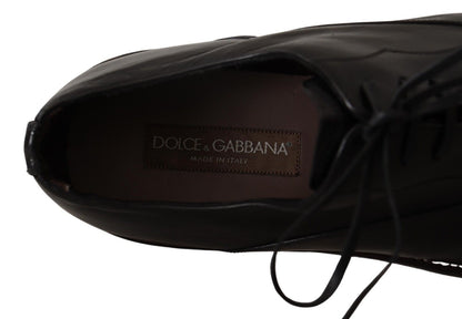 Dolce & Gabbana Elegant Black Leather Derby Formal Shoes Dolce & Gabbana