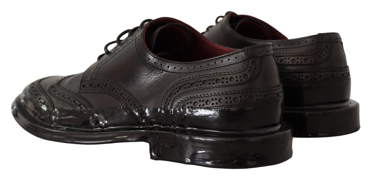 Dolce & Gabbana Elegant Calfskin Derby Oxford Wingtips Dolce & Gabbana