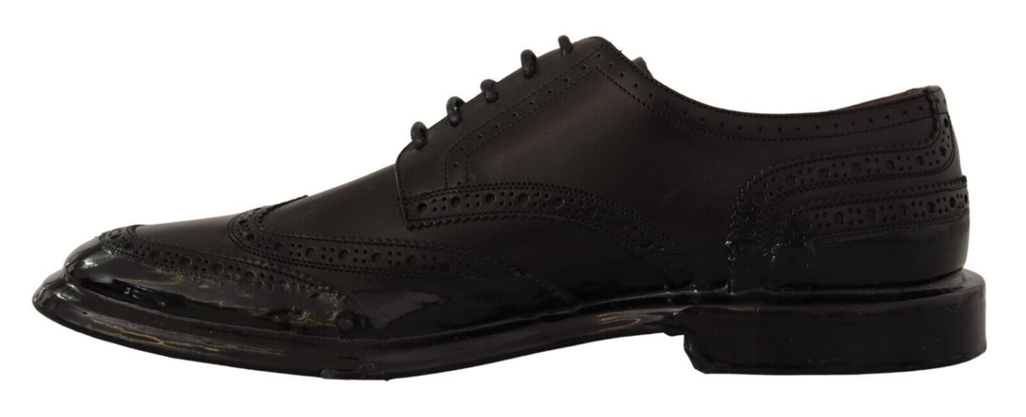 Dolce & Gabbana Elegant Calfskin Derby Oxford Wingtips Dolce & Gabbana