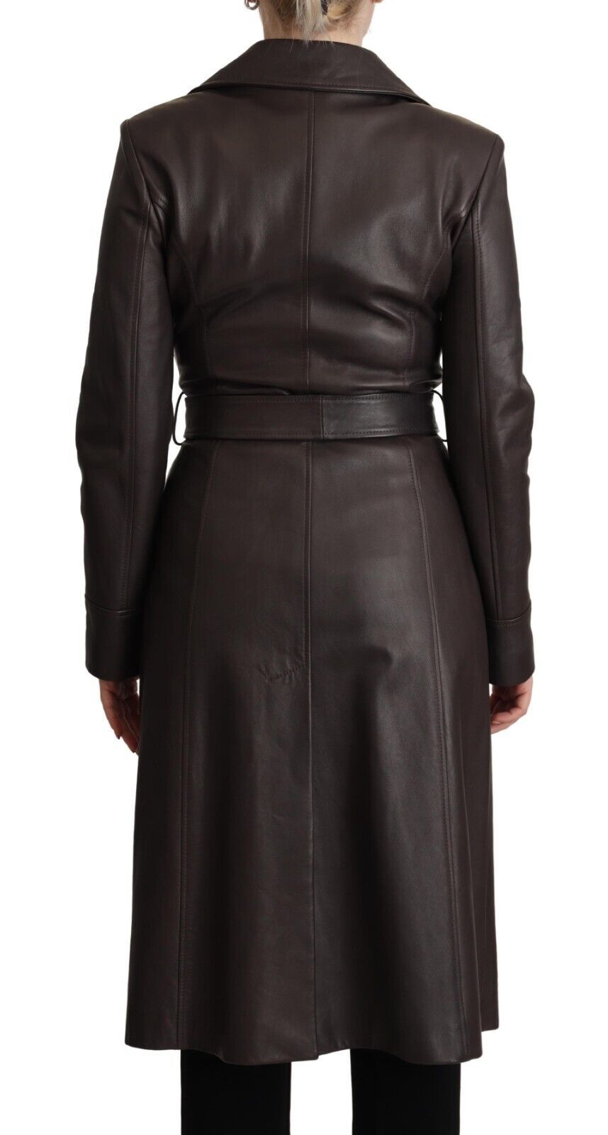 Dolce & Gabbana Elegant Double-Breasted Lambskin Leather Coat Dolce & Gabbana