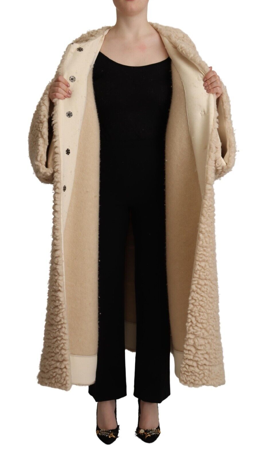 Dolce & Gabbana Elegant Beige Cashmere Overcoat Jacket Dolce & Gabbana