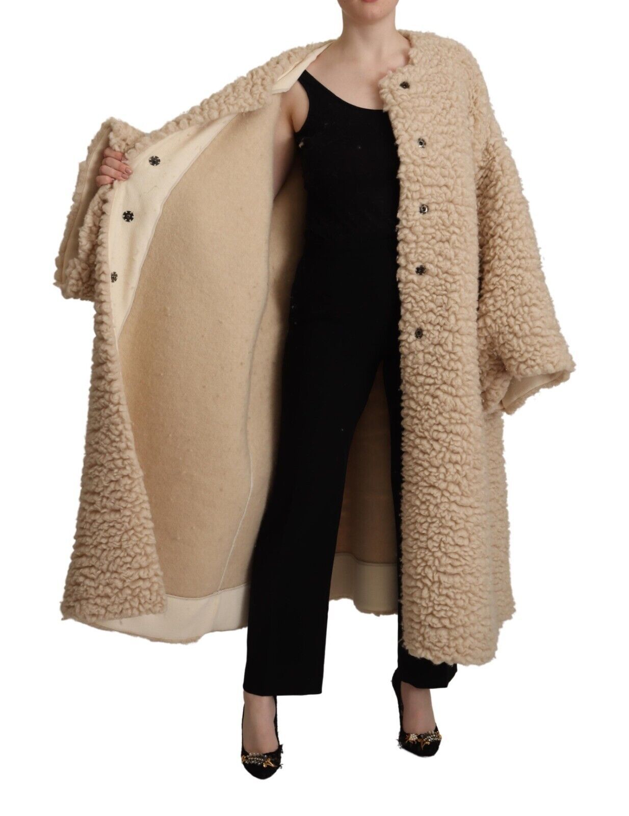 Dolce & Gabbana Elegant Beige Cashmere Overcoat Jacket Dolce & Gabbana