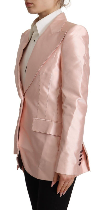 Dolce & Gabbana Elegant Pink Silk Blazer Jacket Dolce & Gabbana