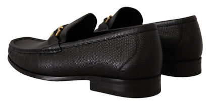 Salvatore Ferragamo Elegant Black Calf Leather Loafers Salvatore Ferragamo