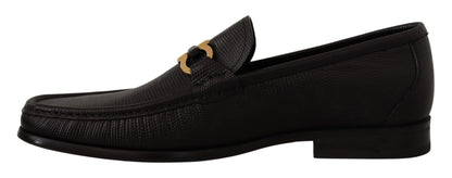 Salvatore Ferragamo Elegant Black Calf Leather Loafers Salvatore Ferragamo