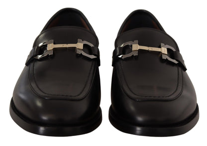 Salvatore Ferragamo Suave Black Leather Gancio Bit Loafers Salvatore Ferragamo