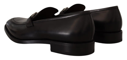 Salvatore Ferragamo Suave Black Leather Gancio Bit Loafers Salvatore Ferragamo