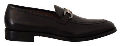 Salvatore Ferragamo Suave Black Leather Gancio Bit Loafers Salvatore Ferragamo