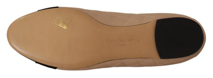 Salvatore Ferragamo Elegant Quilted Leather Flats - Chic Dual-Tone Design Salvatore Ferragamo