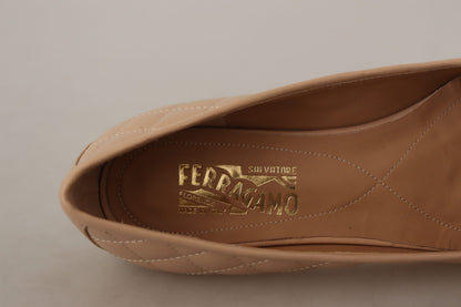 Salvatore Ferragamo Elegant Quilted Leather Flats - Chic Dual-Tone Design Salvatore Ferragamo