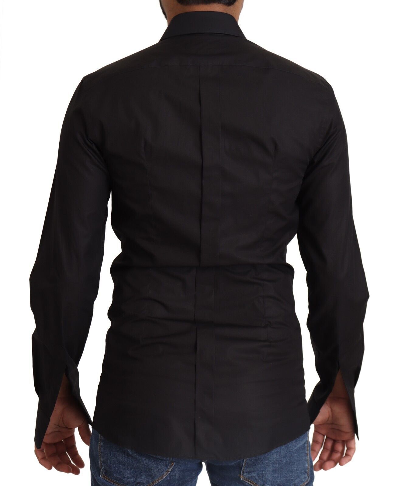 Dolce & Gabbana Elegant Slim Fit Black Cotton Dress Shirt Dolce & Gabbana