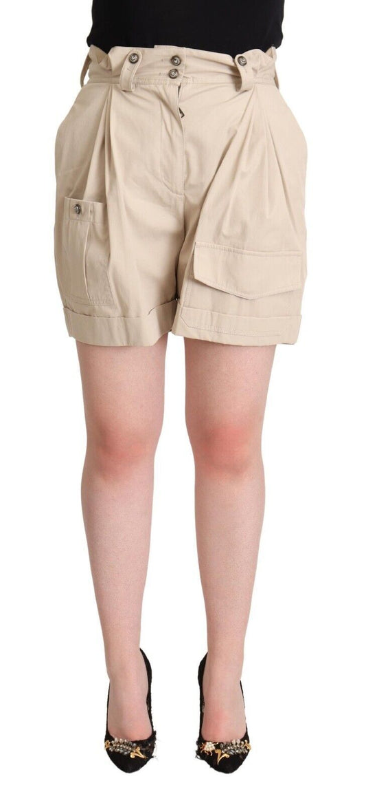 Dolce & Gabbana High-Waisted Beige Cargo Shorts Dolce & Gabbana