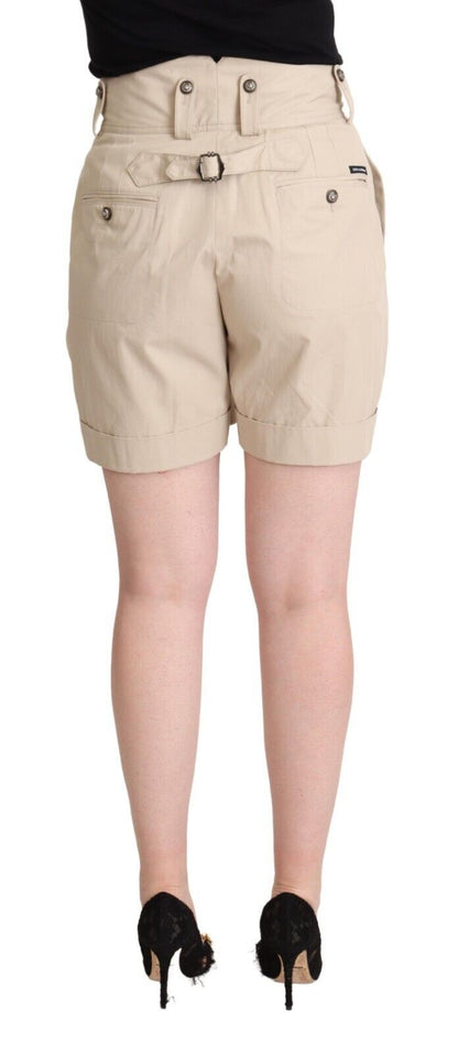 Dolce & Gabbana High-Waisted Beige Cargo Shorts Dolce & Gabbana