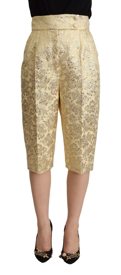 Dolce & Gabbana Elegant Beige High-Waisted Cropped Pants Dolce & Gabbana