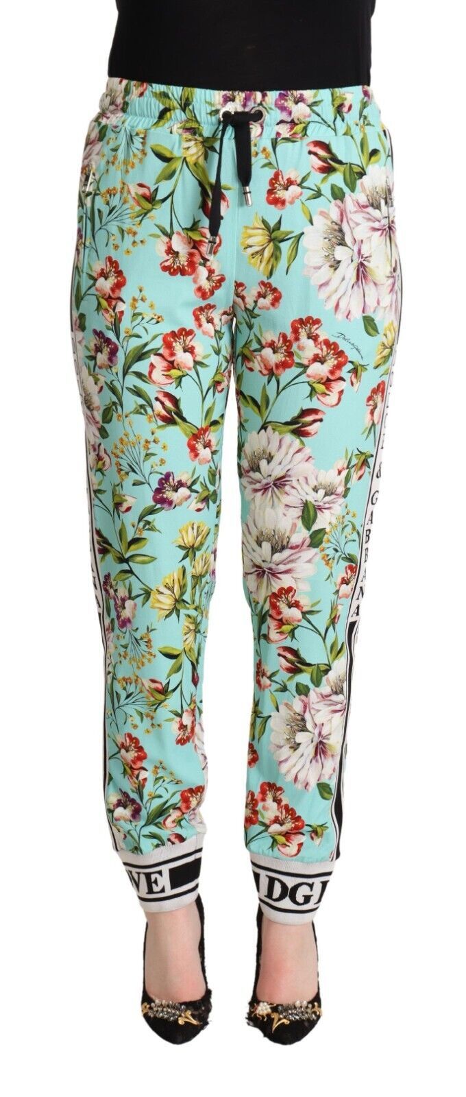 Dolce & Gabbana Floral Viscose Jogger Pants in Green Dolce & Gabbana