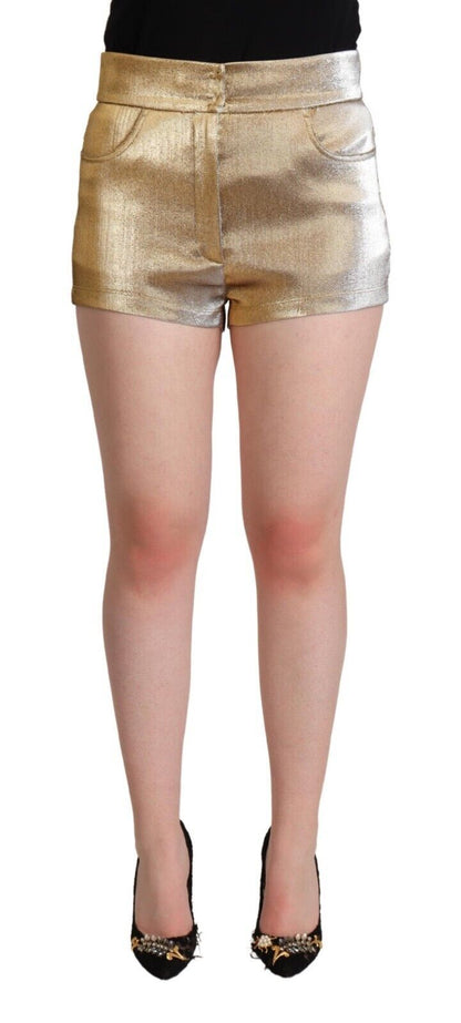 Dolce & Gabbana Elegant Metallic Gold Hot Pants Dolce & Gabbana