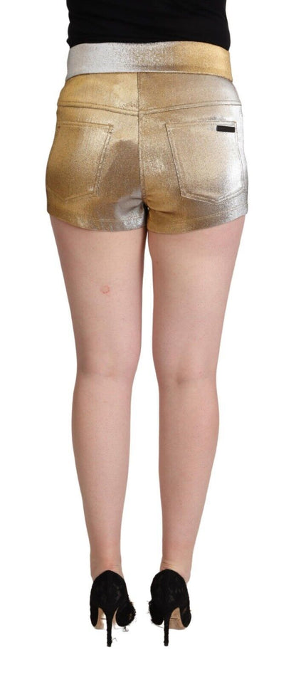 Dolce & Gabbana Elegant Metallic Gold Hot Pants Dolce & Gabbana