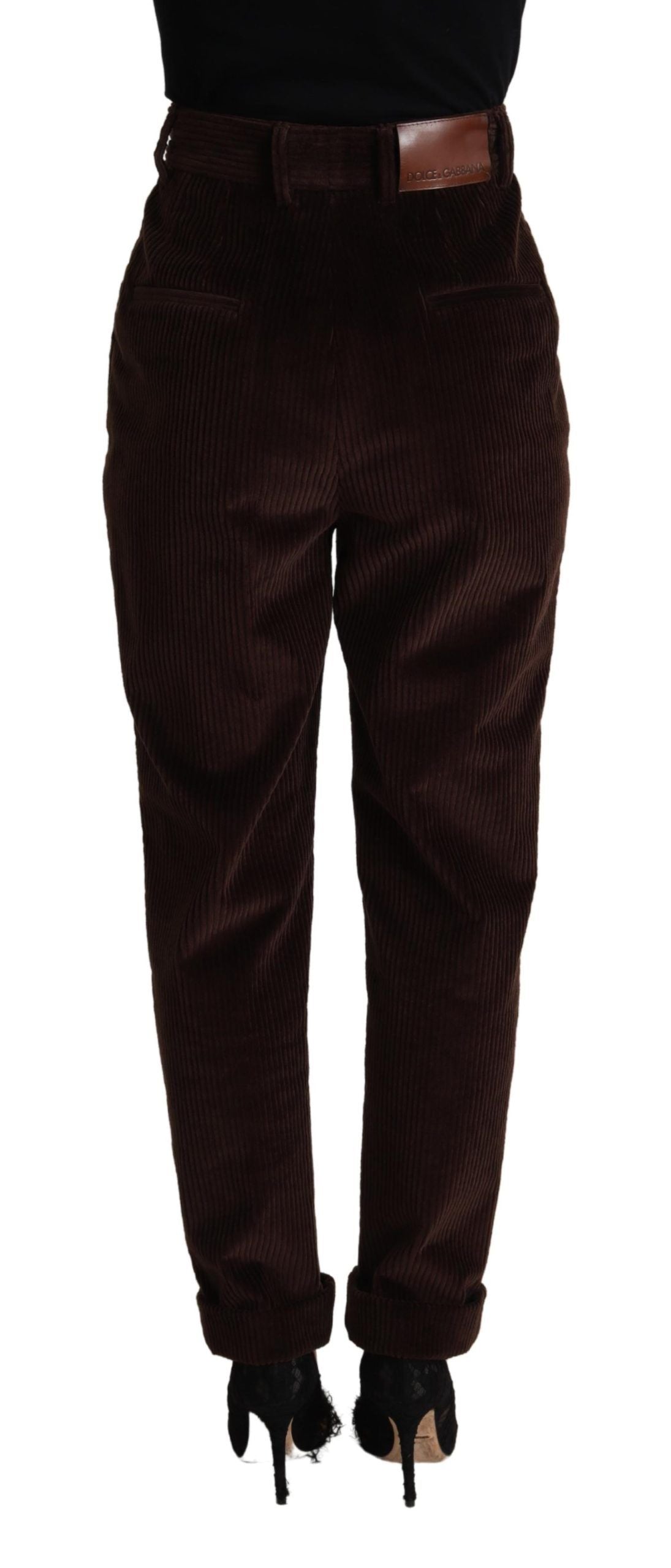 Dolce & Gabbana Elegant Bordeaux High-Waisted Corduroy Pants Dolce & Gabbana