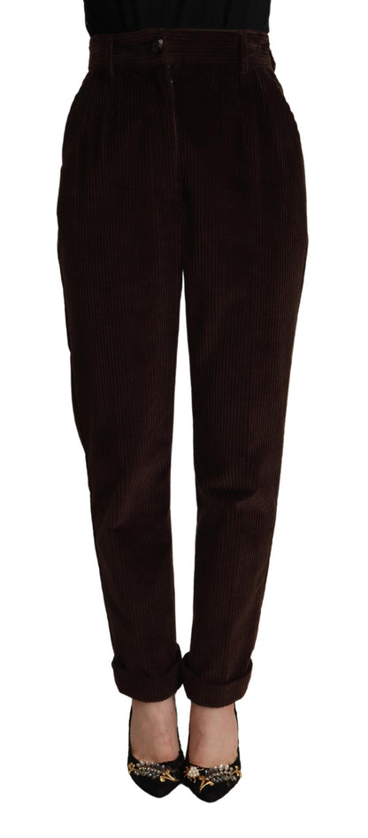 Dolce & Gabbana Elegant Bordeaux High-Waisted Corduroy Pants Dolce & Gabbana