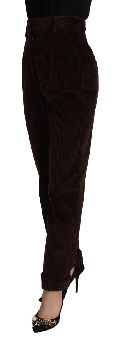 Dolce & Gabbana Elegant Bordeaux High-Waisted Corduroy Pants Dolce & Gabbana