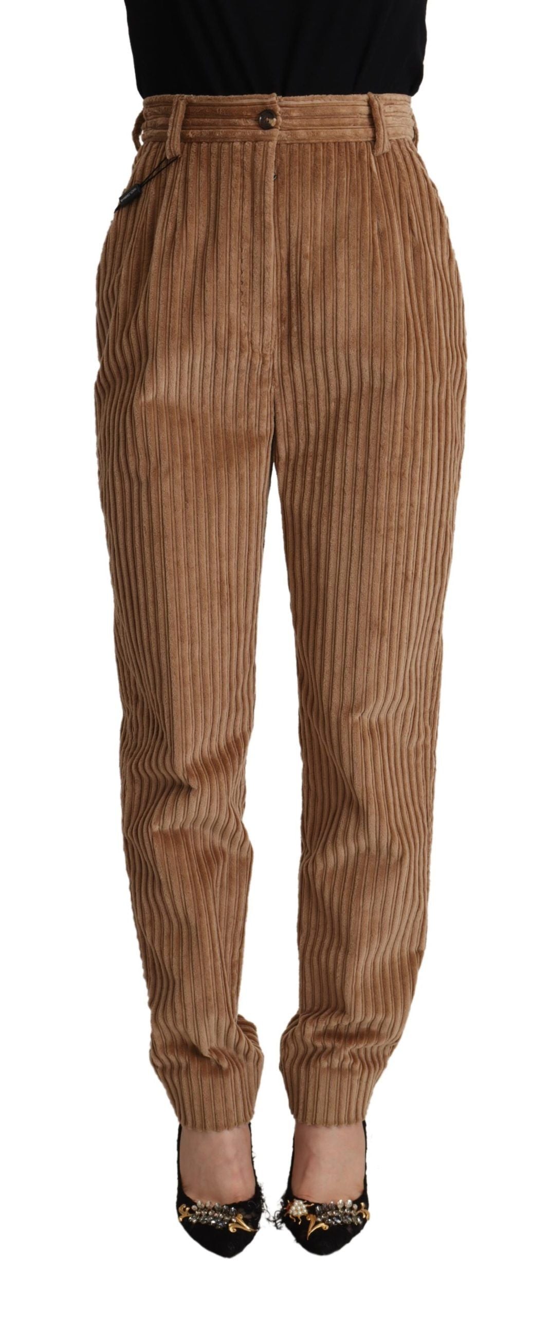 Dolce & Gabbana Elegant High-Waisted Tapered Corduroy Pants Dolce & Gabbana