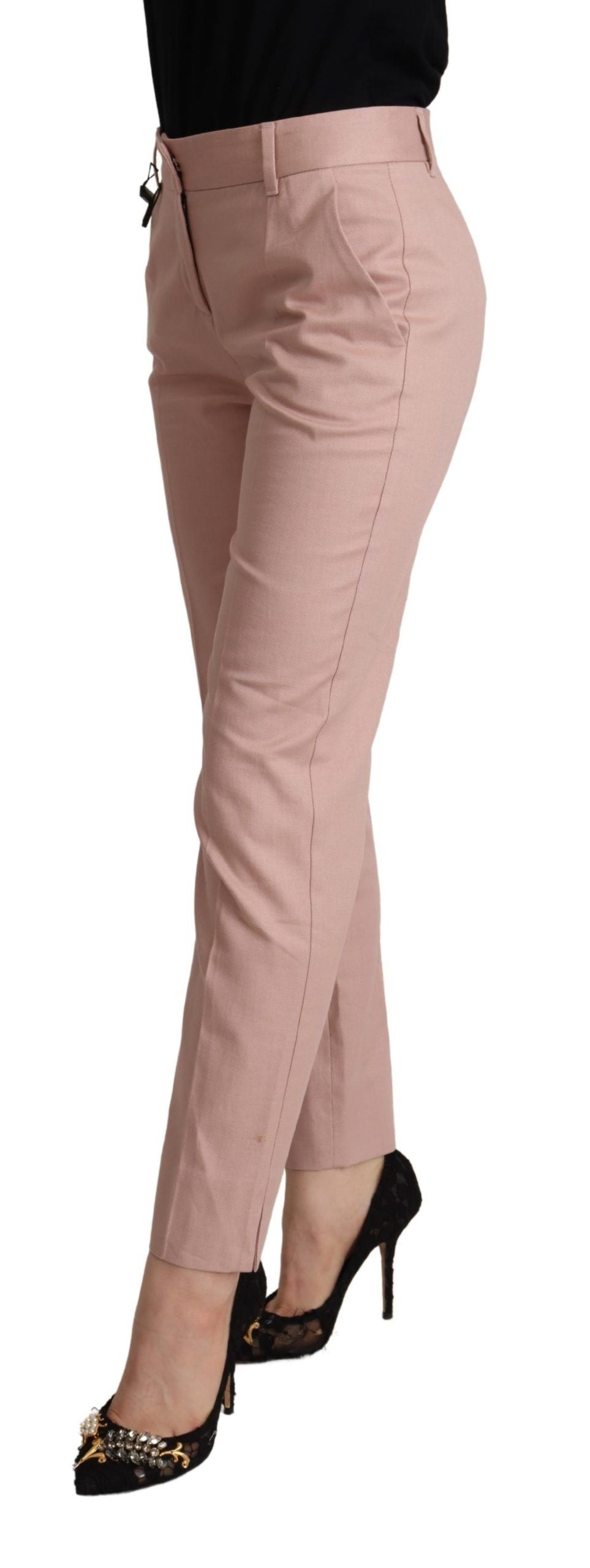 Dolce & Gabbana Elegant Pink Tapered Pants for Sophisticated Style Dolce & Gabbana