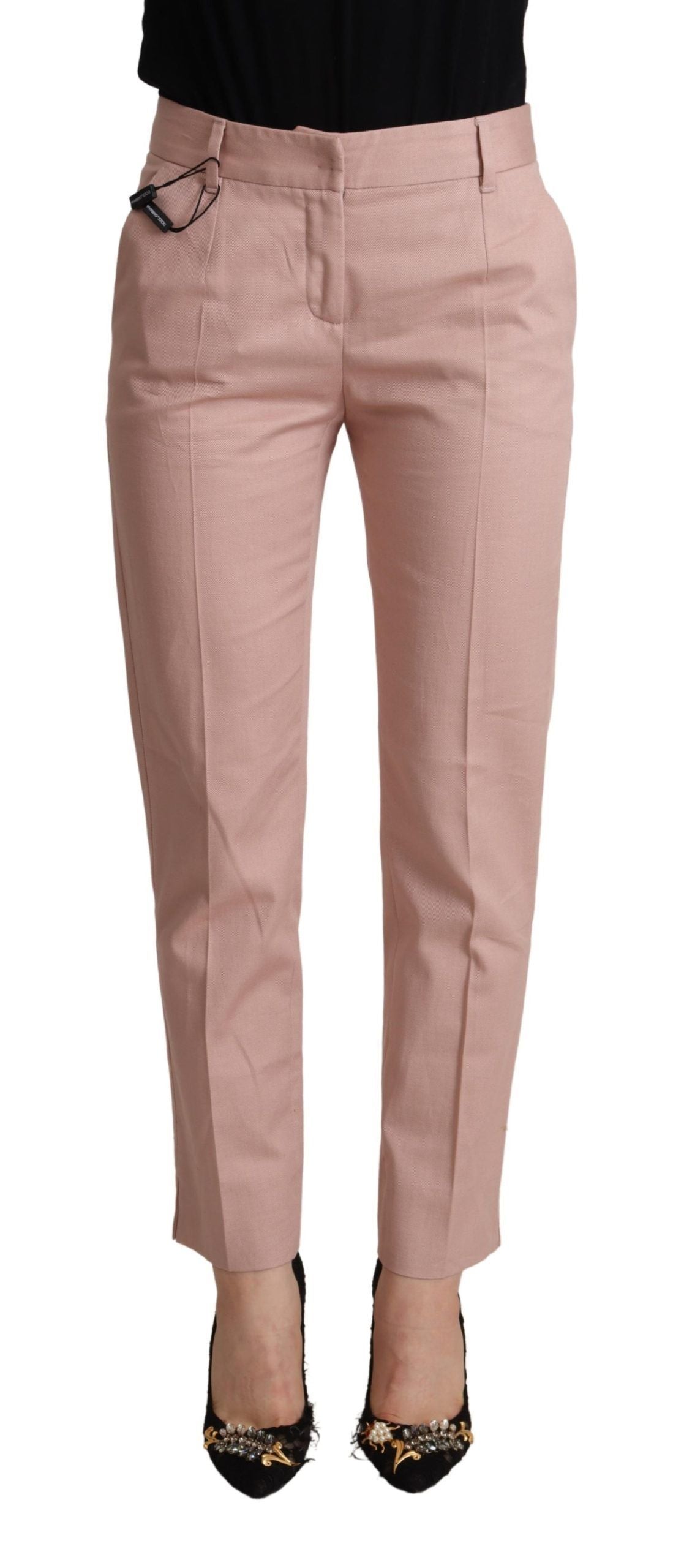 Dolce & Gabbana Elegant Pink Tapered Pants for Sophisticated Style Dolce & Gabbana