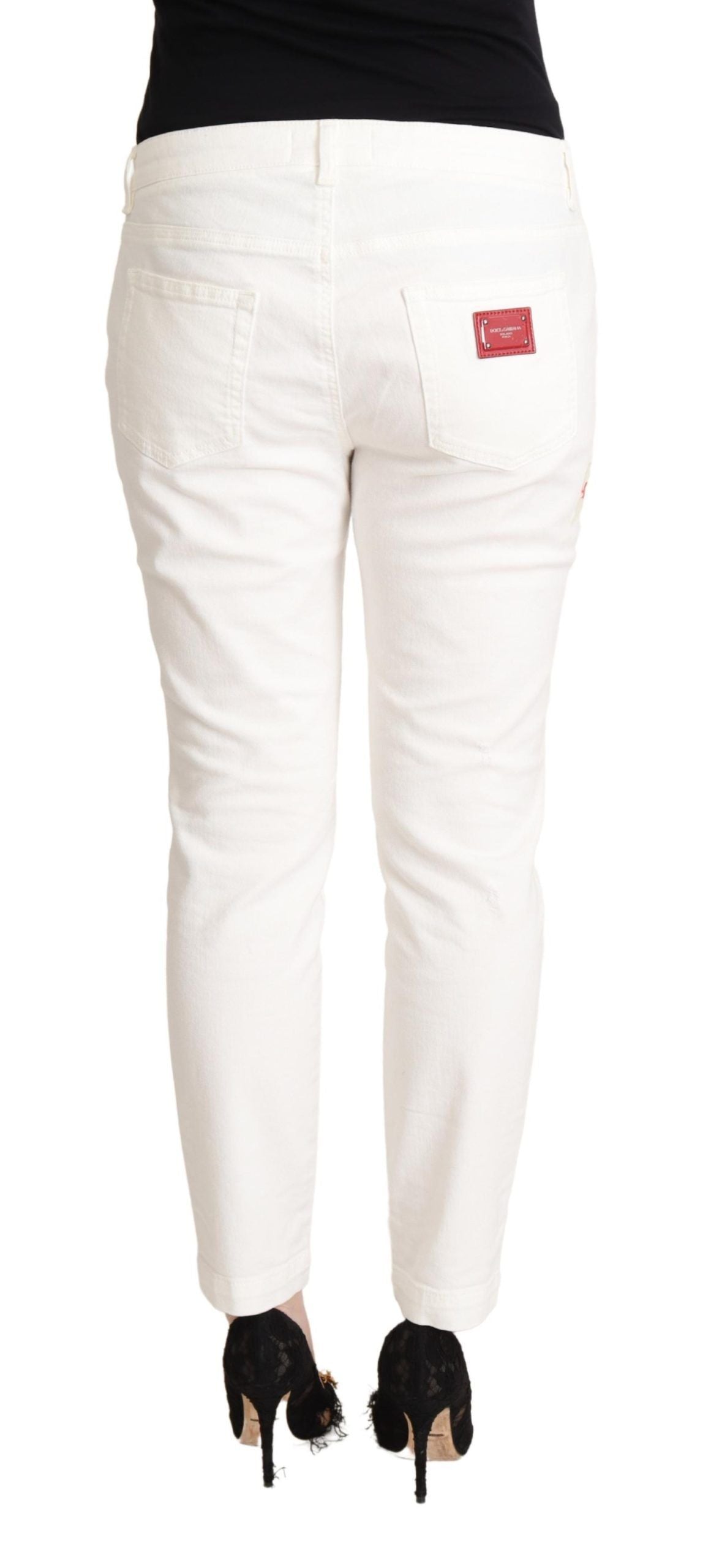 Dolce & Gabbana Elegant White Skinny Denim Jeans Dolce & Gabbana