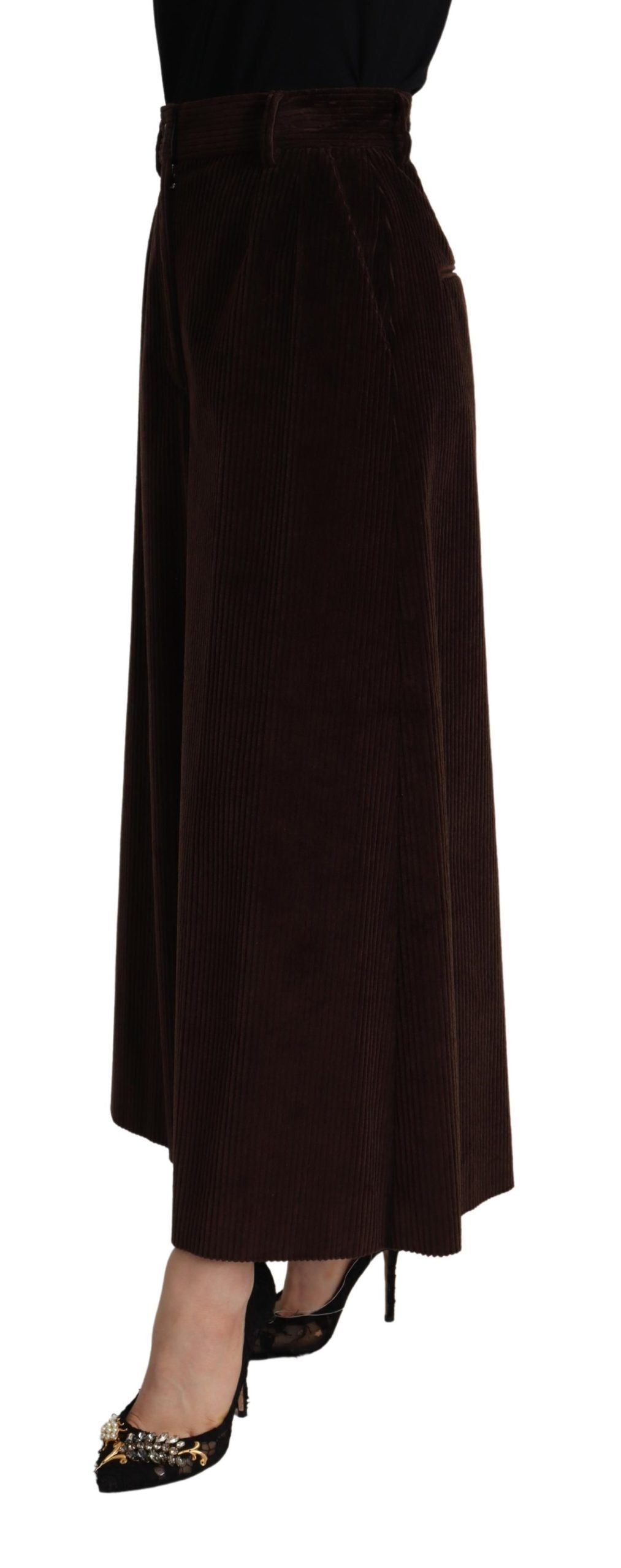 Dolce & Gabbana Chic Bordeaux High-Waisted Corduroy Pants Dolce & Gabbana