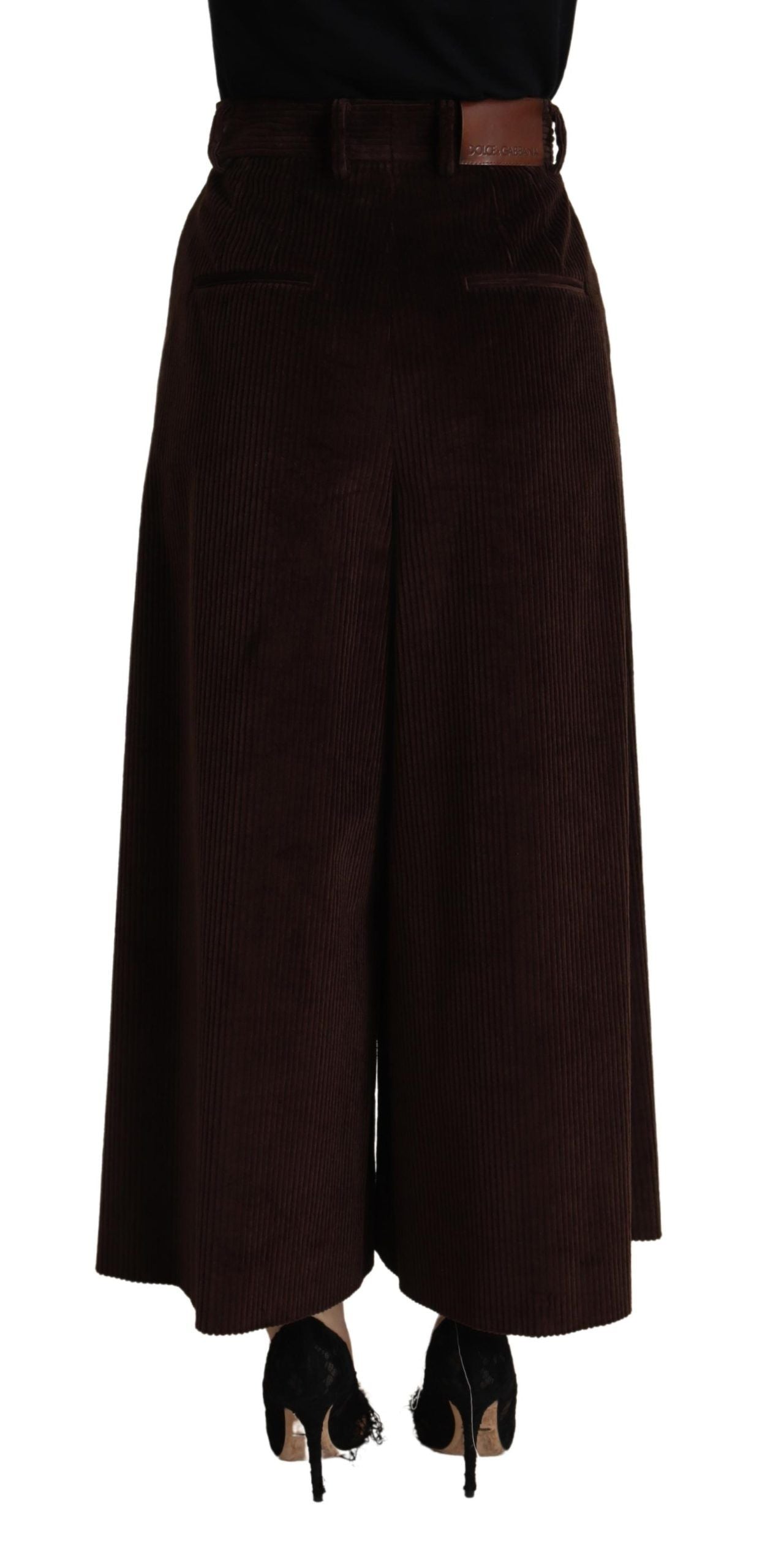 Dolce & Gabbana Chic Bordeaux High-Waisted Corduroy Pants Dolce & Gabbana