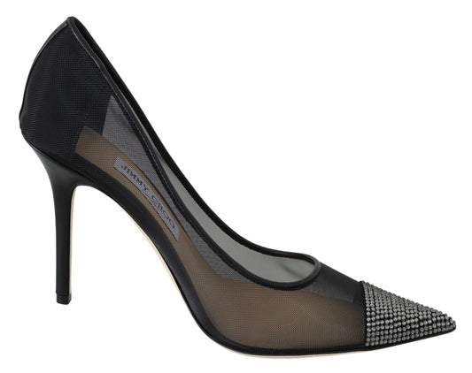 Jimmy Choo Elegant Black Mesh Crystal Pumps Jimmy Choo