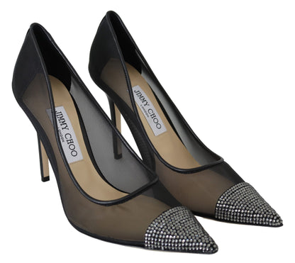 Jimmy Choo Elegant Black Mesh Crystal Pumps Jimmy Choo