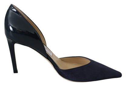 Jimmy Choo Elegant Navy Suede Pointed Toe Pumps Jimmy Choo