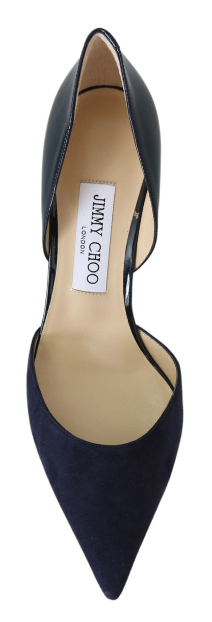 Jimmy Choo Elegant Navy Suede Pointed Toe Pumps Jimmy Choo