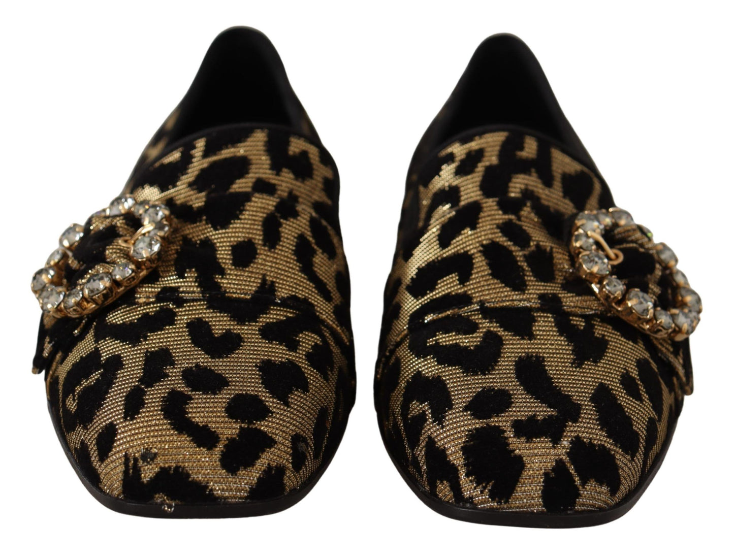 Dolce & Gabbana Elegant Leopard Crystal Gem Loafers Dolce & Gabbana