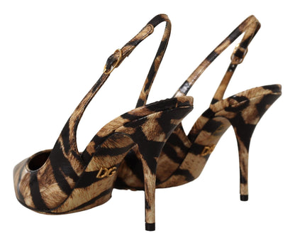 Dolce & Gabbana Tiger Pattern Slingback Heels Pumps Dolce & Gabbana