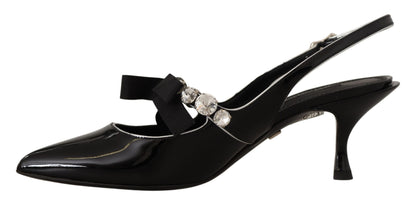 Dolce & Gabbana Elegant Crystal Slingback Heels Pump Dolce & Gabbana