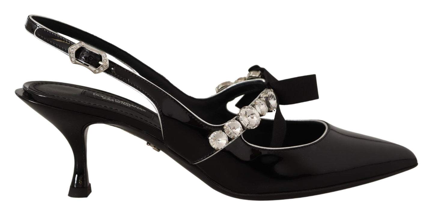 Dolce & Gabbana Elegant Crystal Slingback Heels Pump Dolce & Gabbana