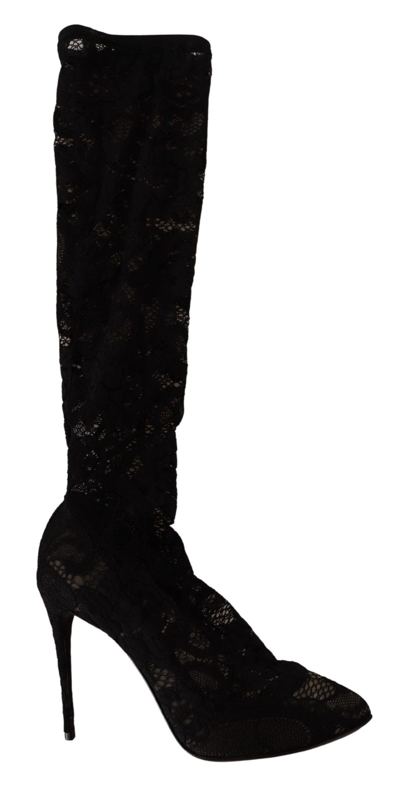 Dolce & Gabbana Elegant Stretch Sock Boots in Sleek Black Dolce & Gabbana