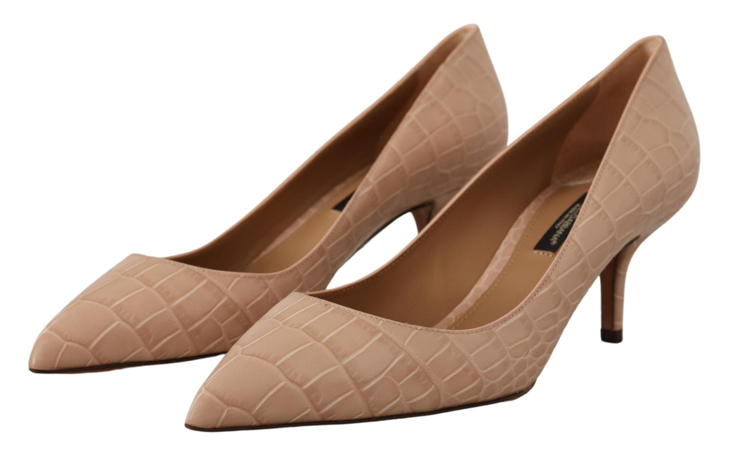 Dolce & Gabbana Elegant Beige Leather Pumps Dolce & Gabbana