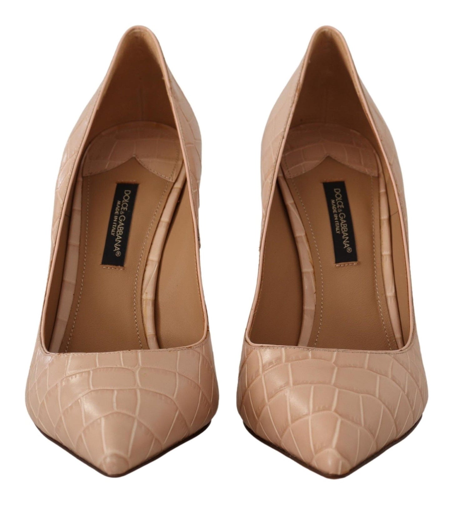 Dolce & Gabbana Elegant Beige Nude Leather Pumps Dolce & Gabbana